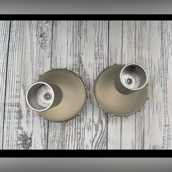 Vintage RARE Ikea Frosted Glass Round Orbit Globe Silver Curtain Rod Finials - Picture 5 of 11